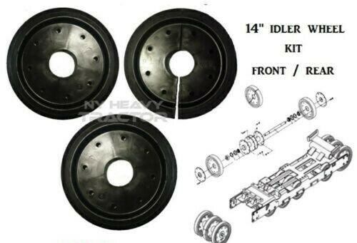 14" DuroForce Rubber Idler Wheel Kit of 3 Front / Rear For CAT 277 277B