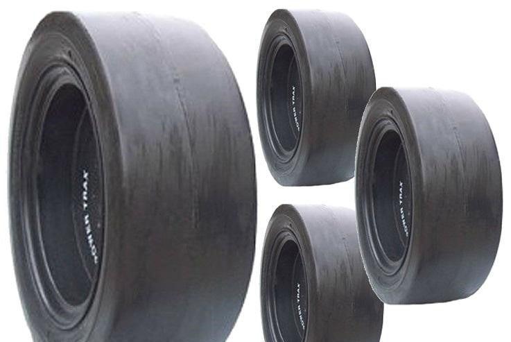 4 Full Smooth Solid Skid Steer Tires Fits John Deere 8 Lug Flat Proof 12X16.5