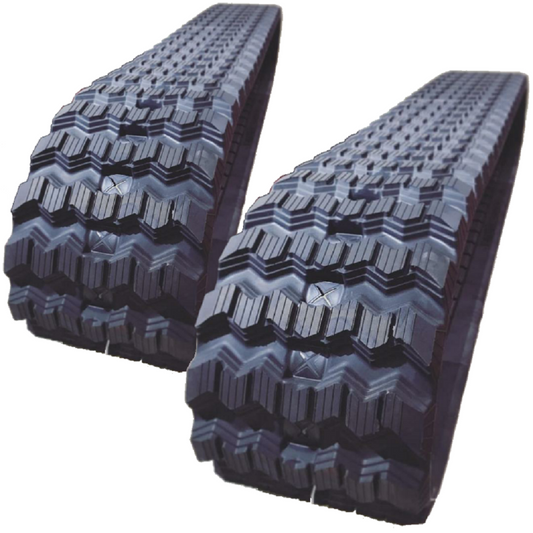 Two Rubber Tracks For Volvo MCT110C M90 M110 450X86X56 Zig Zag Tread 18"